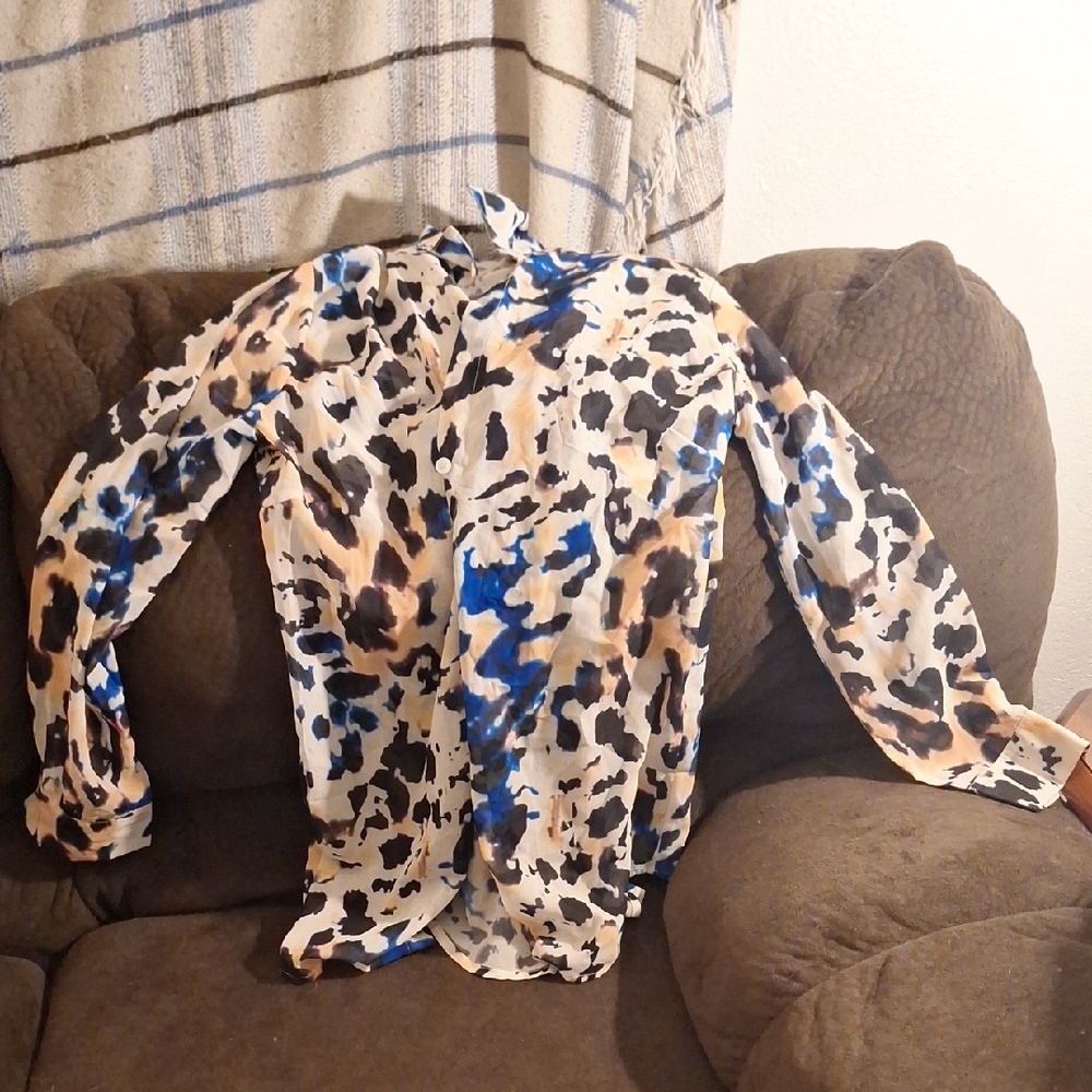 Leopard Print Button Down Shirt